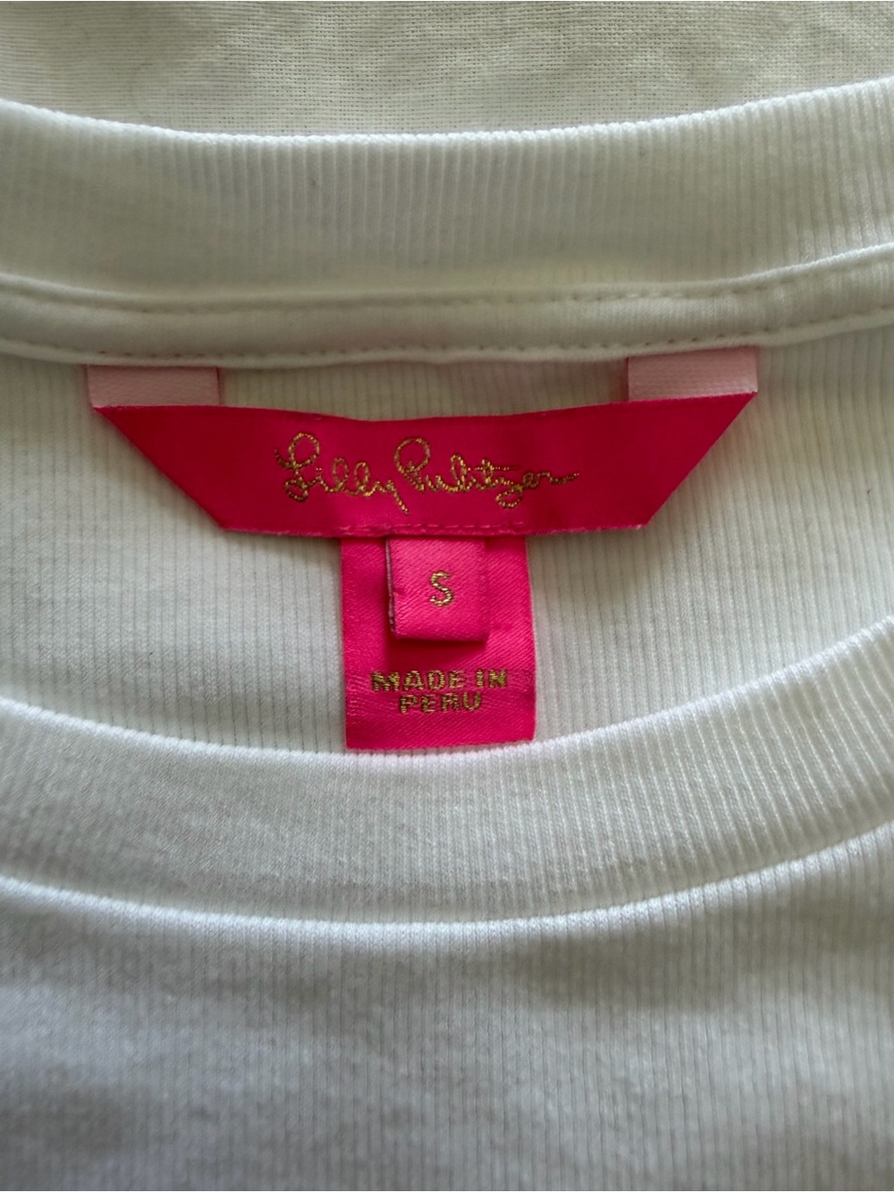 Lilly Pulitzer Resort White Long Sleeve Crewneck Tee Small Like New - Picture 7 of 8